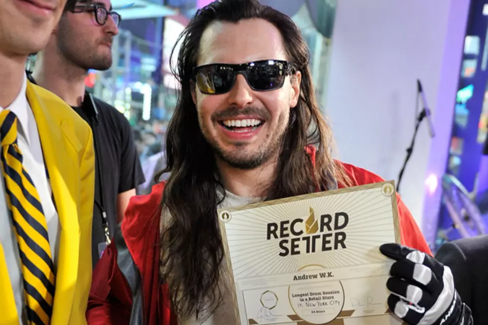 Andrew W.K. Breaks World Record With 24-Hour Drum Session