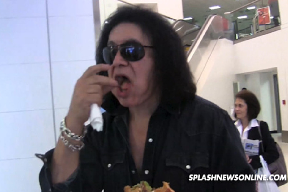 KISS’ Gene Simmons Eats Food Off the Ground at LAX Airport
