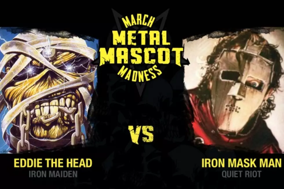 Iron Maiden&#8217;s Eddie the Head vs. Quiet Riot&#8217;s Man with the Iron Mask &#8211; Metal Mascot Madness, Round 2