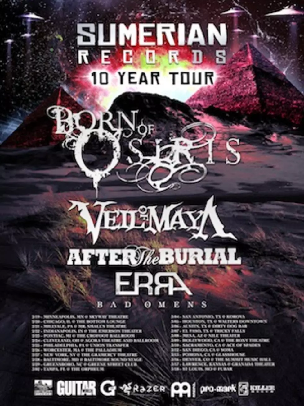 Born of Osiris, Veil of Maya Lead Sumerian Records 10 Year Anniversary  2016 U.S. Tour