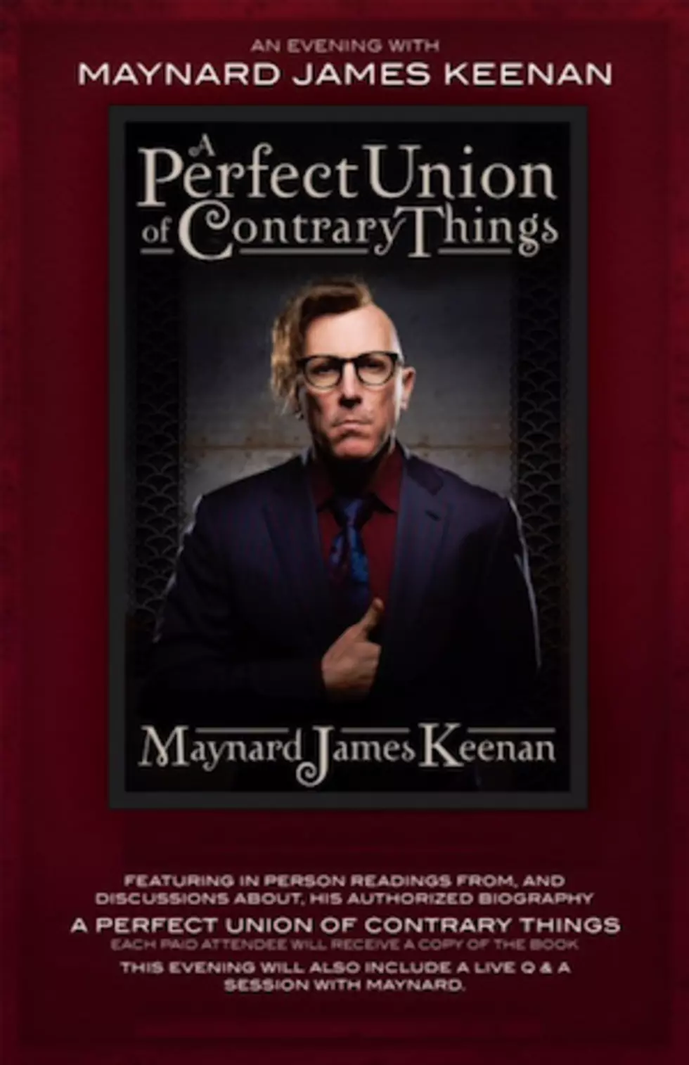 Maynard James Keenan To Embark on Book Tour for Upcoming Memoir [Update]