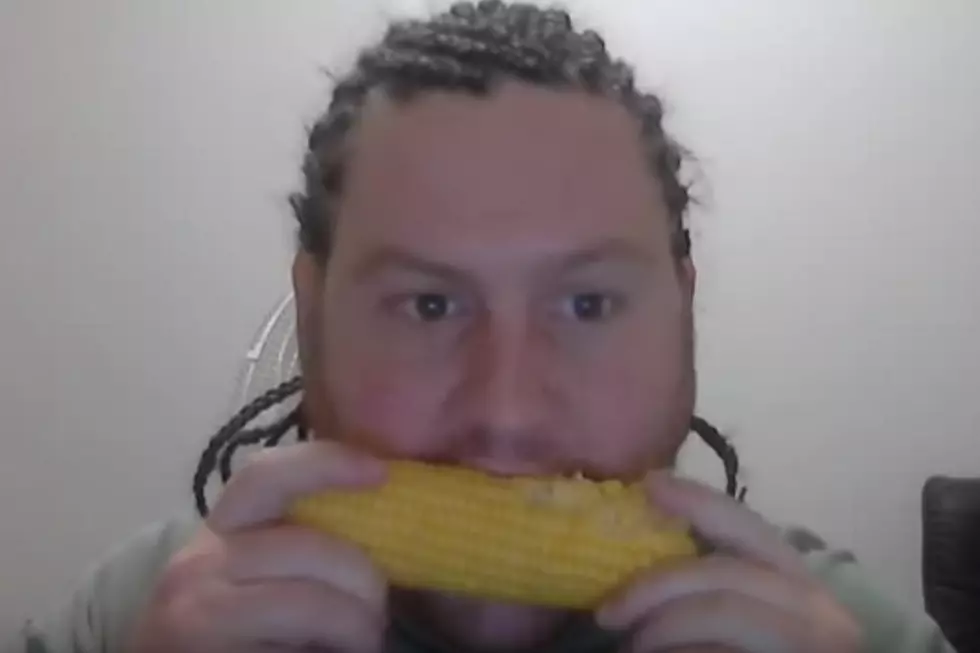 Guy With Cornrows Listens To Korn While Eating Corn