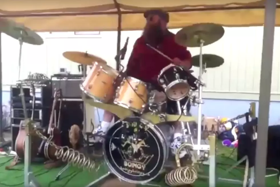 Dude Plays Drums on Giant Trampoline Springs, Doesn’t Miss a Beat
