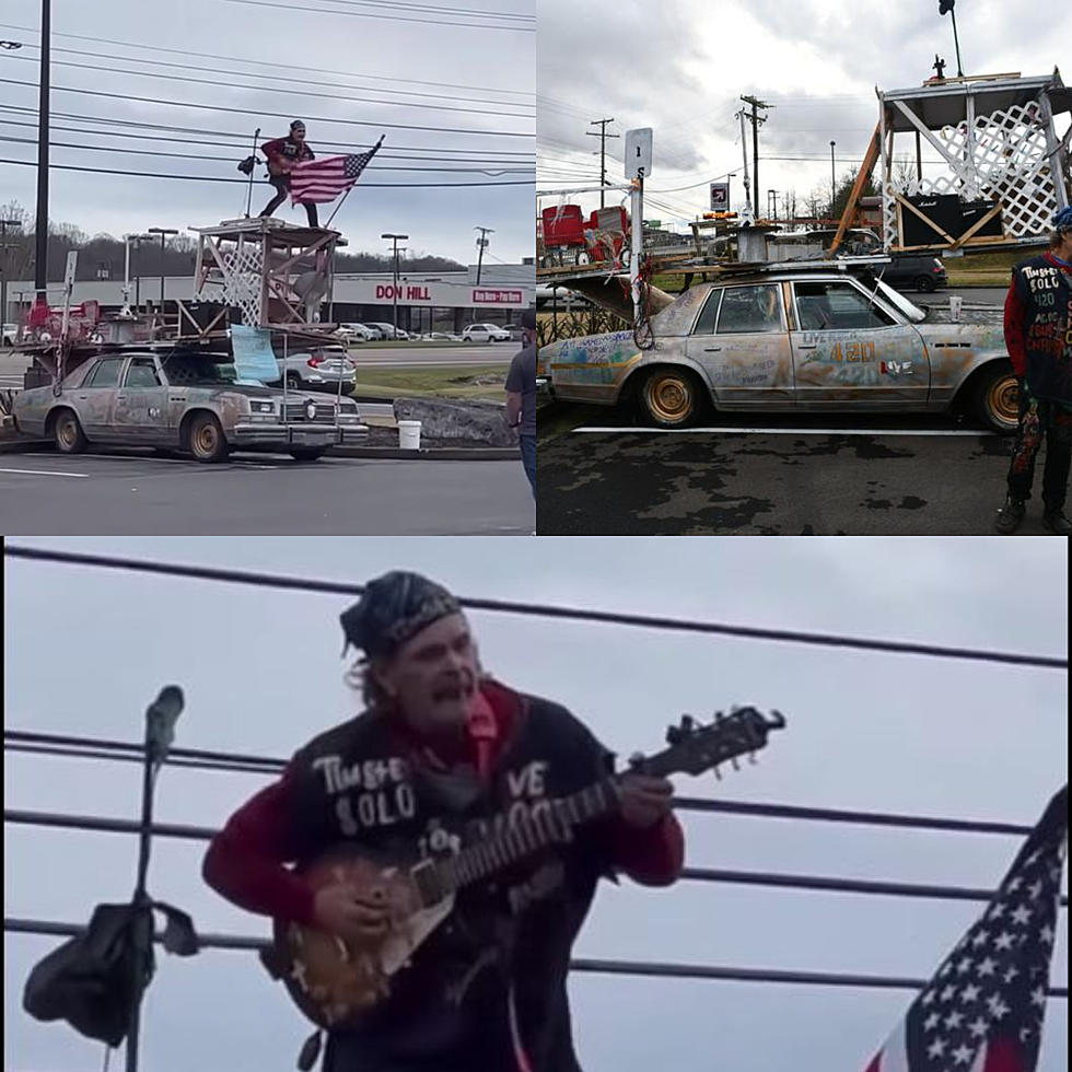 Guitarist Builds Stage on Beater Car and Plays in Parking Lot