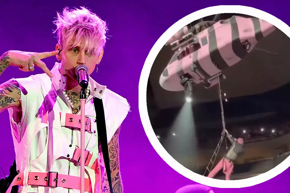 VIDEO - Machine Gun Kelly's Helicopter Concert Entrance Is Wild