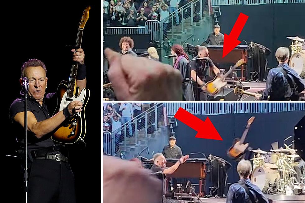 Ouch! Bruce Springsteen Sends His Guitar Flying, Tech Gets Hit in the Head