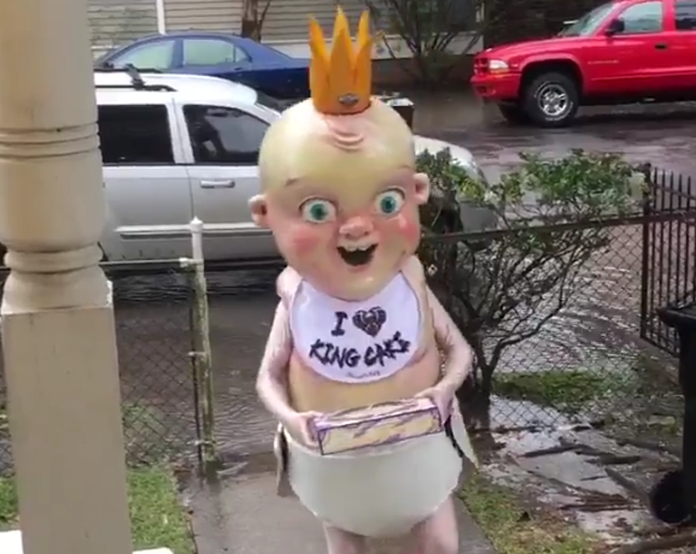 King Cake Baby Is Terrorizing Pelicans Fans At Home