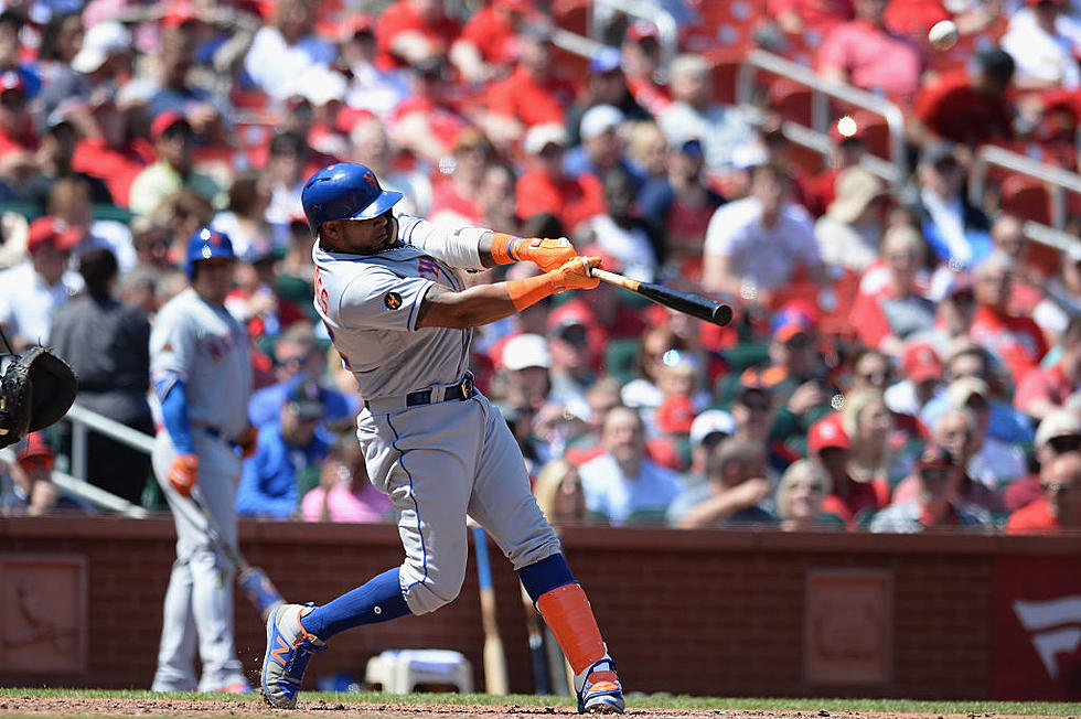 Yoenis Cespedes hits a home run into a garbage can