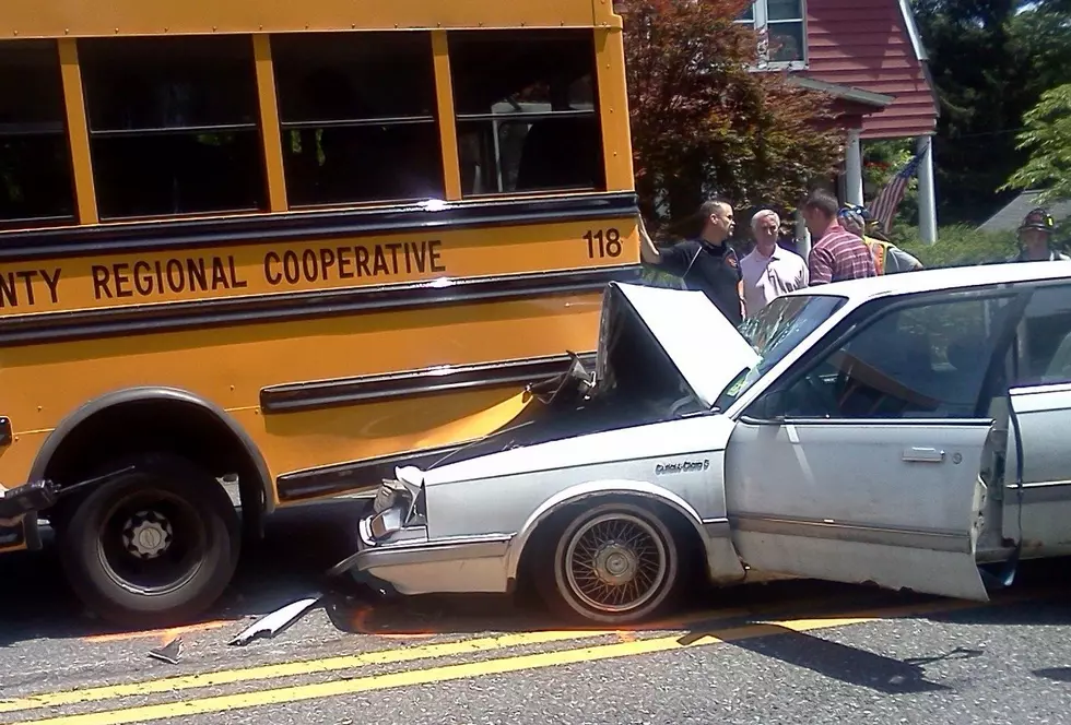 Two Kids, One Adult Hurt When Car, School Bus Collide