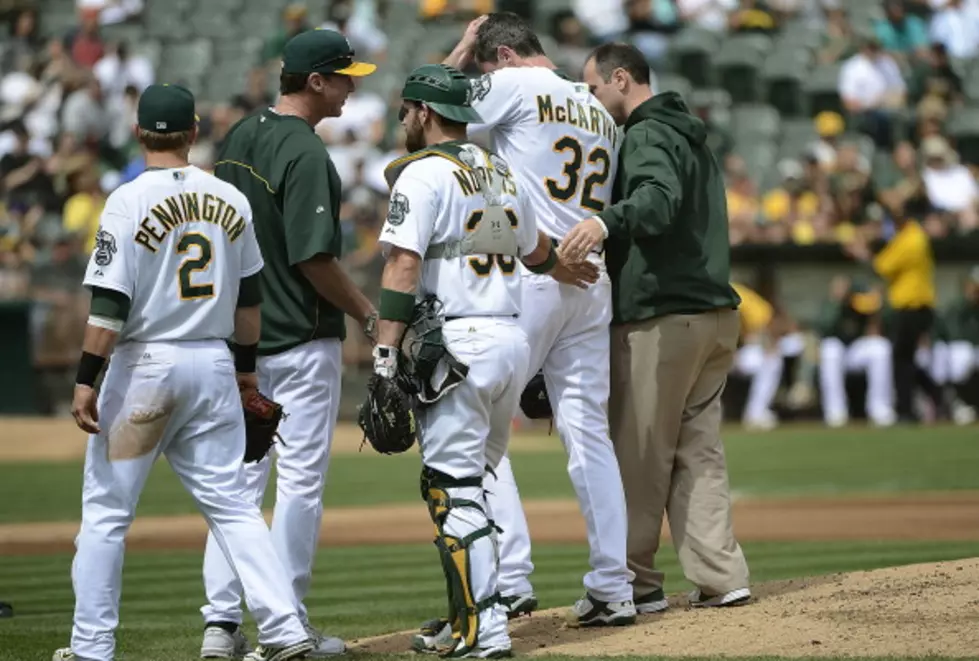 Oakland A&#8217;s Pitcher Brandon McCarthy Hit in the Head By Line Drive [VIDEO]
