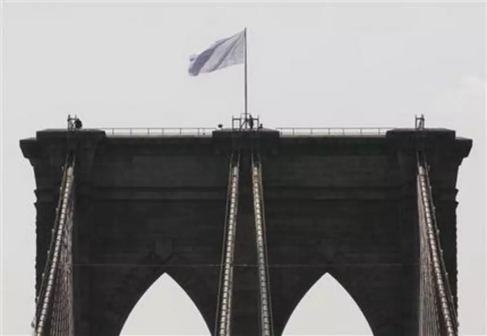 White flags on George Washington Bridge a tribute to John A. Roebling