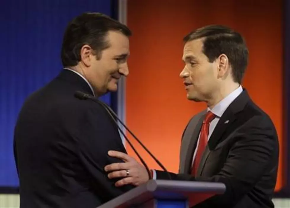 Without Trump, GOP debate spotlight on Cruz, Rubio