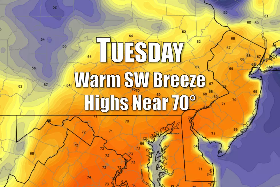 Tuesday temperatures 20 degrees above normal for NJ