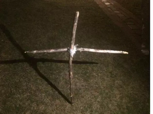 Bergenfield family wants to know why cross was left on their front lawn