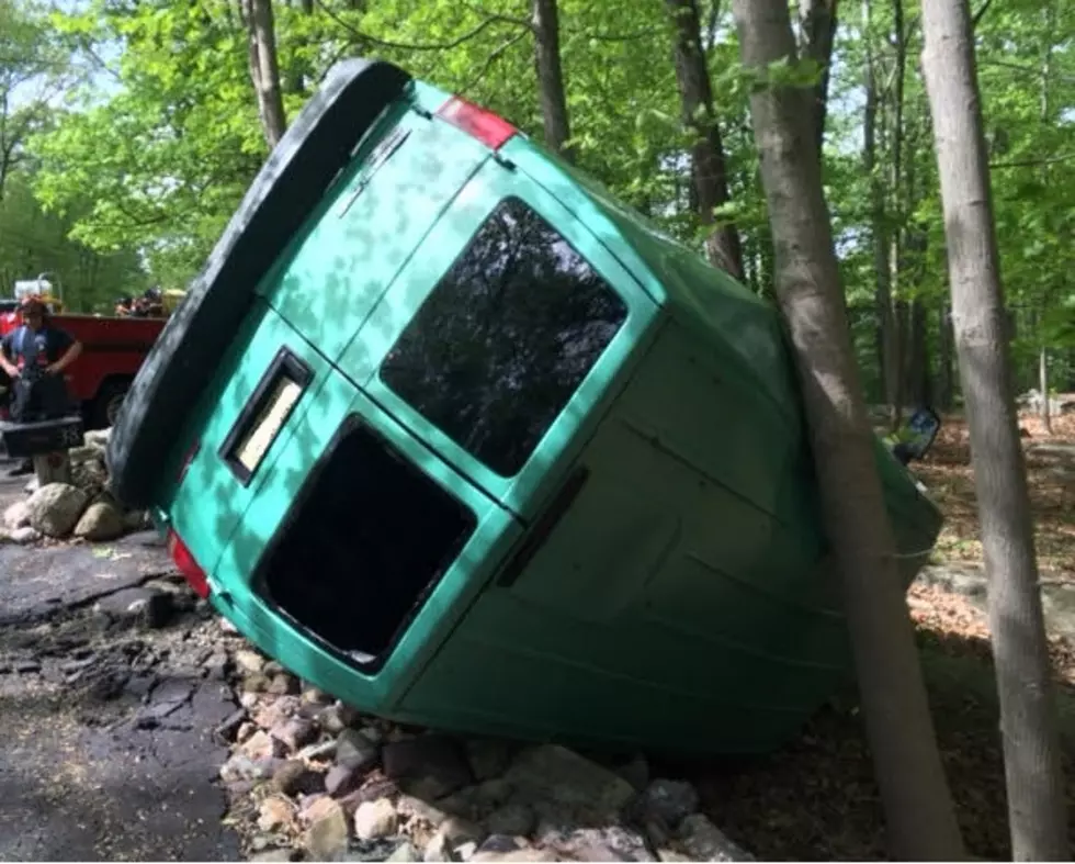 Dad lets 13-year-old NJ boy drive … and he flips van