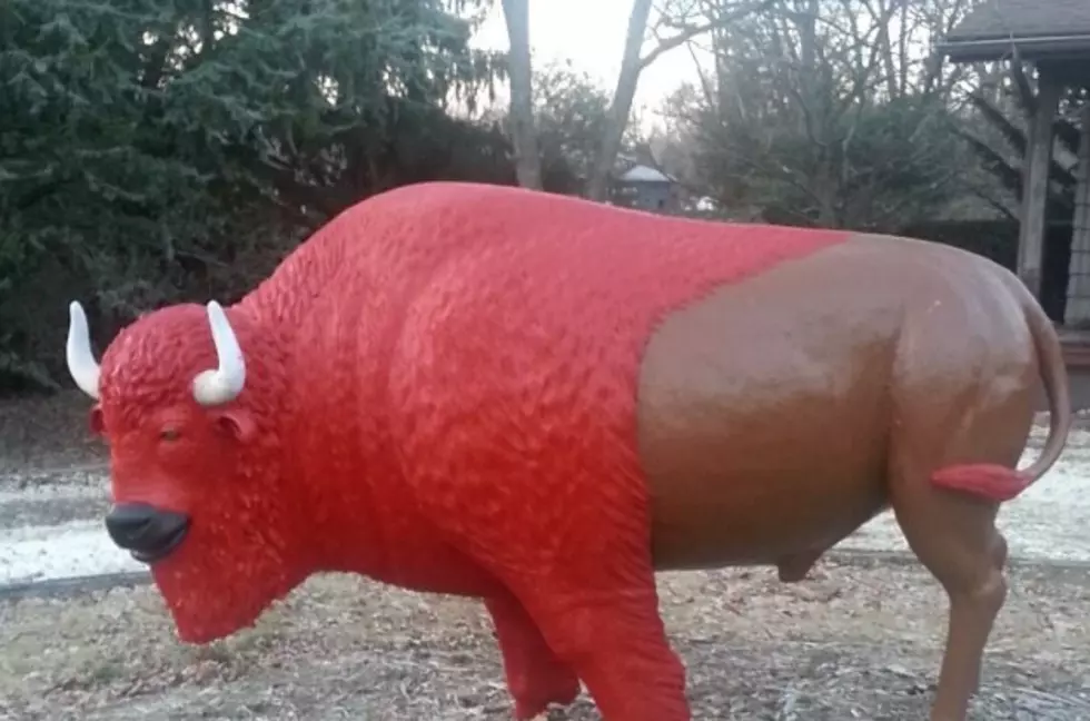 Who knocked over Middletown’s beloved ‘red buffalo?’ Vandal still at large