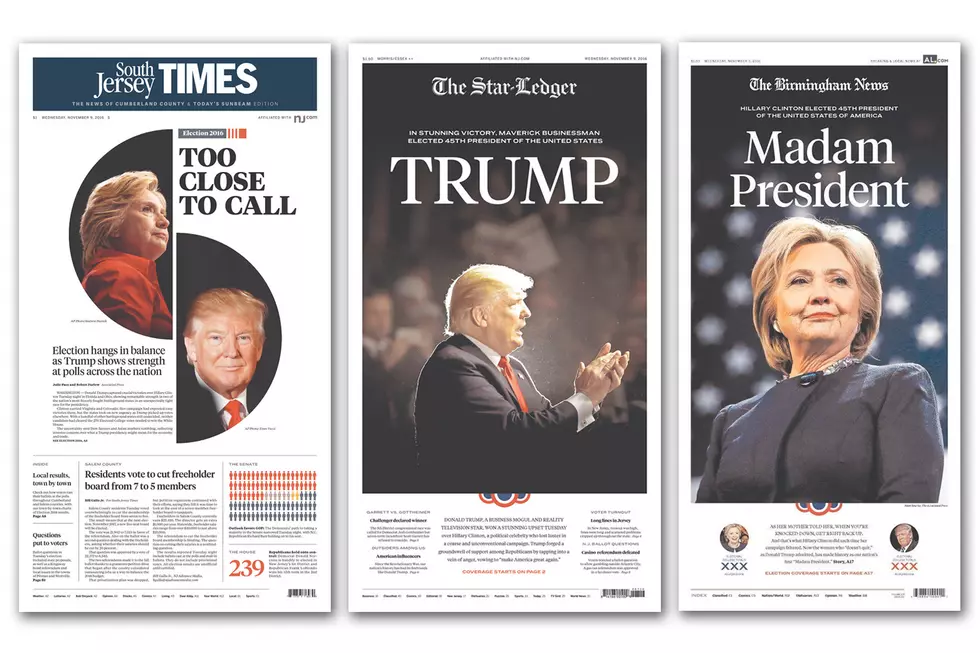 Newspaper front pages: Trump wins, or maybe not yet, or maybe … it’s Hillary?