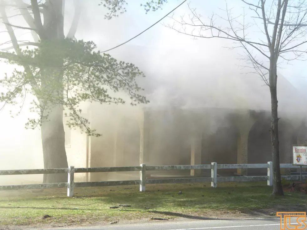 Fire burns on Lakewood church’s property