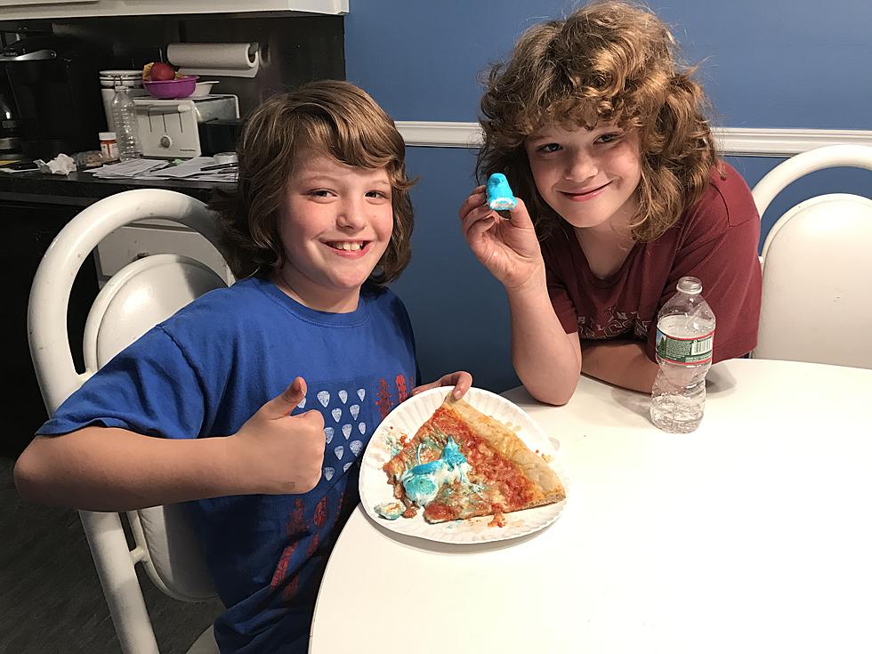 In time for Easter — Trev makes a pizza with peeps on it!