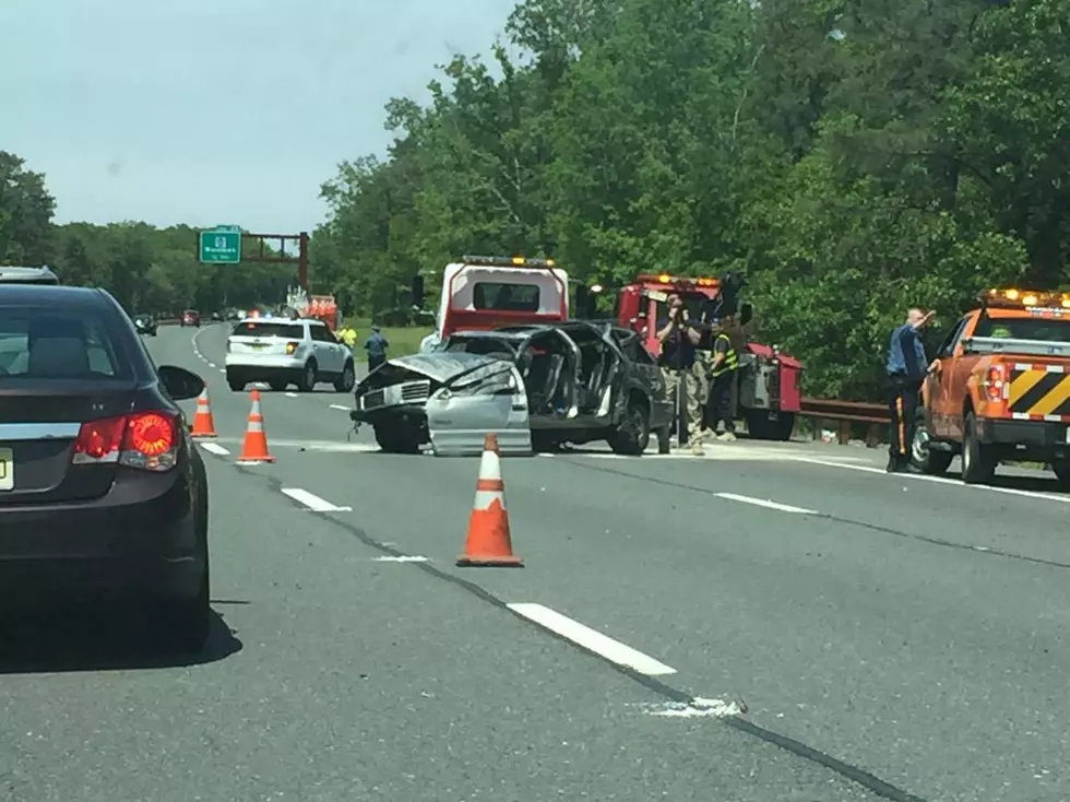 Shore traffic on Parkway slowed by overturned minivan