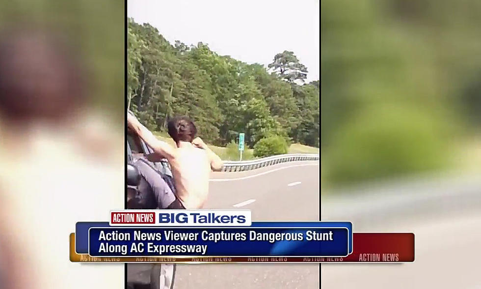 Daredevil hangs from car going 80 mph on Atlantic City Expressway