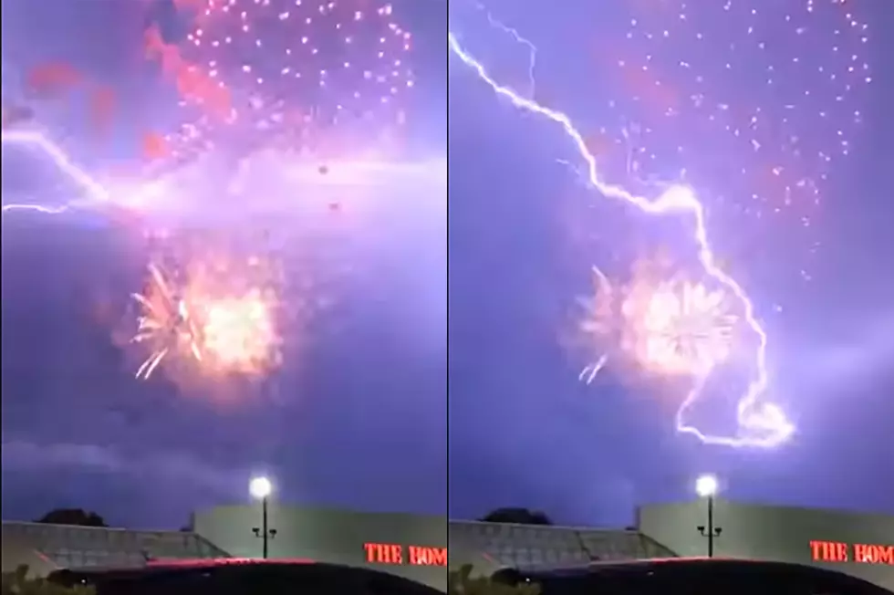Lightning Plus Fireworks in Camden County