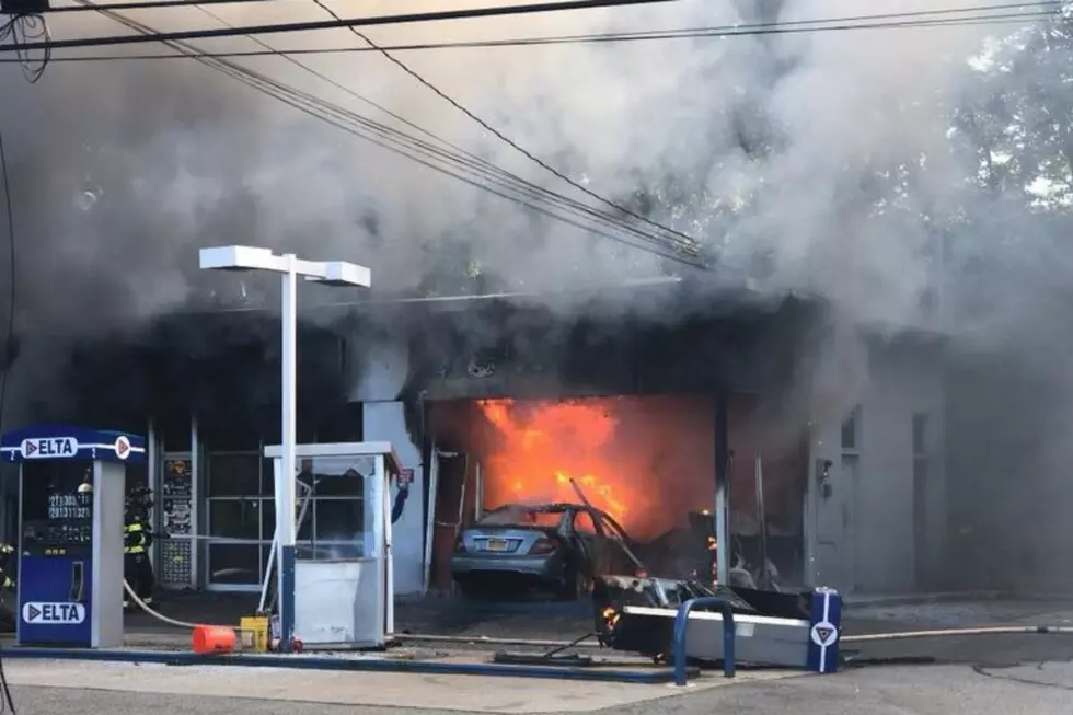 Driver uninjured after crashing into North Jersey gas station