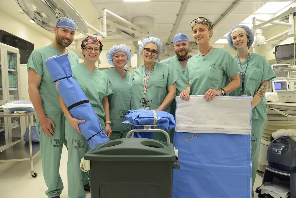 Surgical wraps upcycled to yoga mats, sleeping bags for homeless