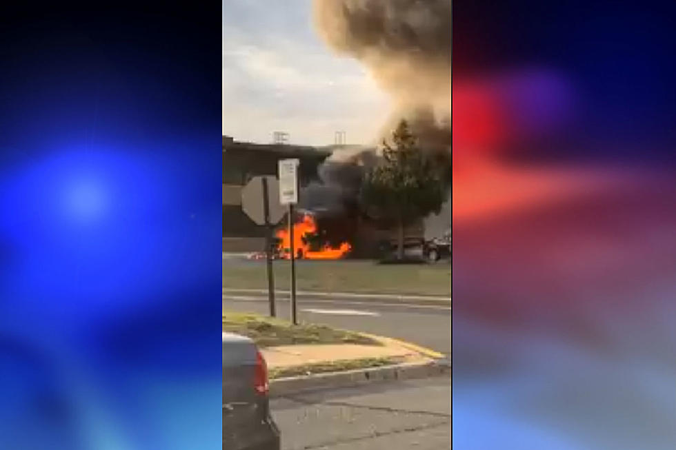 School bus catches fire, explodes after dropping off kids — VIDEO