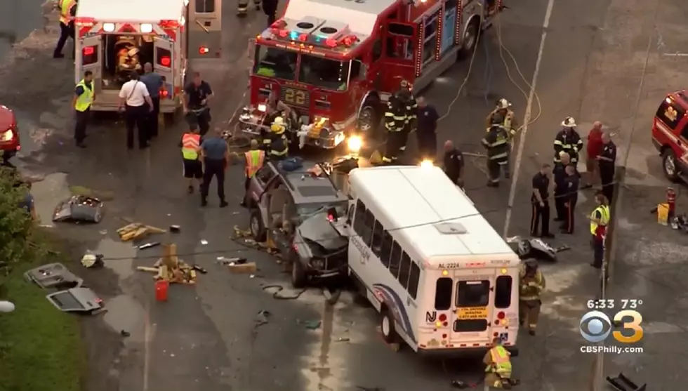 1 dead, 4 injured after NJ Transit bus, SUV collide head-on