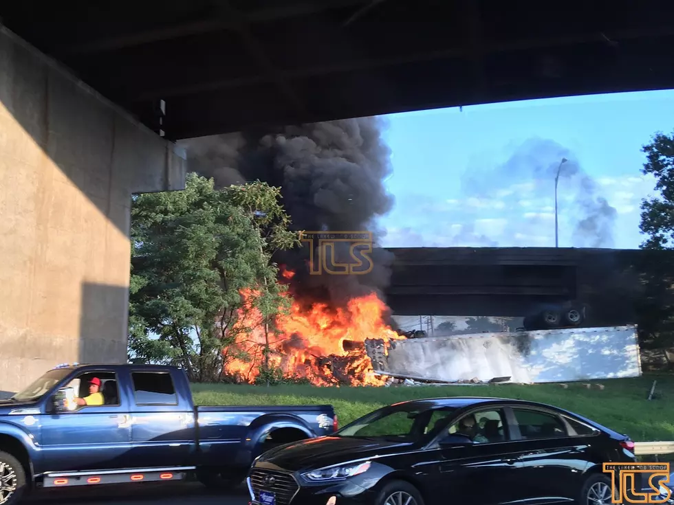 Tractor Trailer Plunges Off Turnpike Ramp, Bursts Into Flames