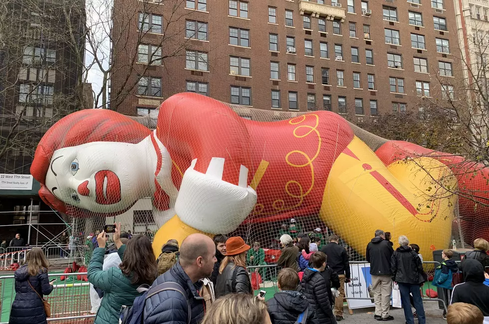 It's very windy but the big balloons will fly at Macy's parade