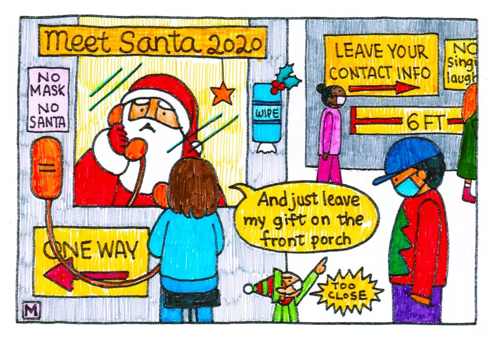 NJ artist draws Santa visits from behind plexiglass