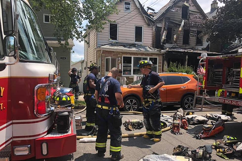 5-alarm fire in Kearny, NJ injures 2 firefighters, 1 resident