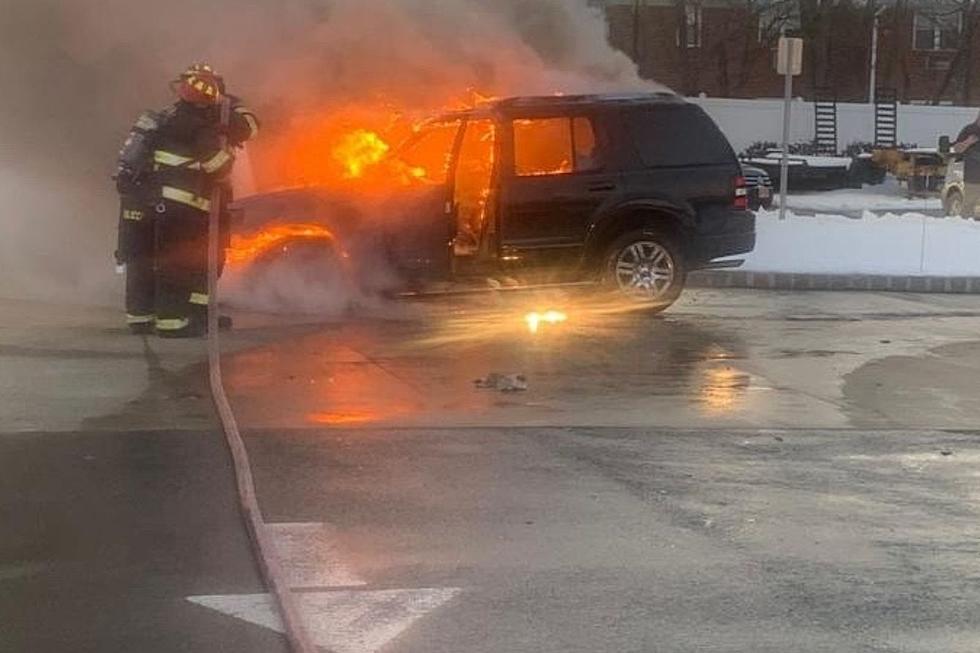SUV catches fire at Bordentown, NJ car wash