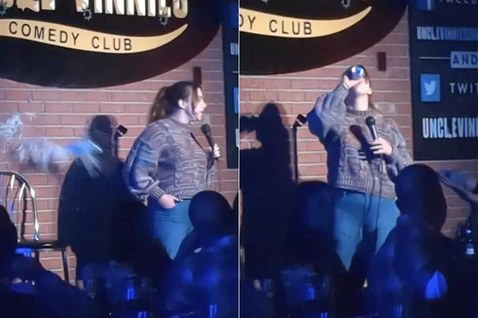 Comedian chugs beer after Trump supporter throws can at NJ club