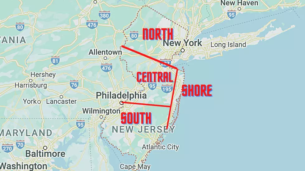 There are actually 4 regions to New Jersey