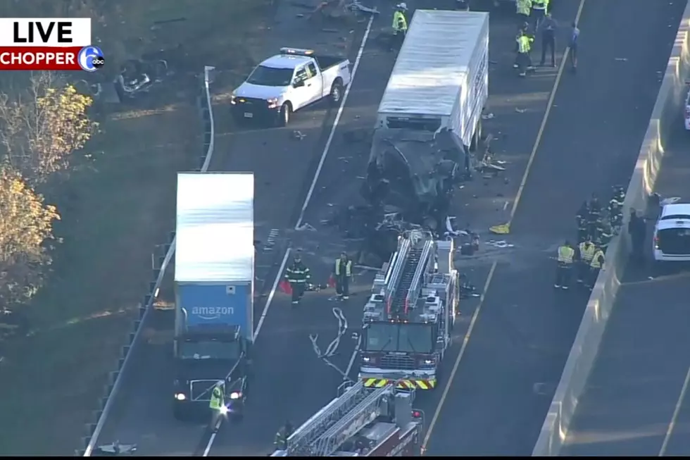Tractor-trailer crash, fire closes section of NJ Turnpike