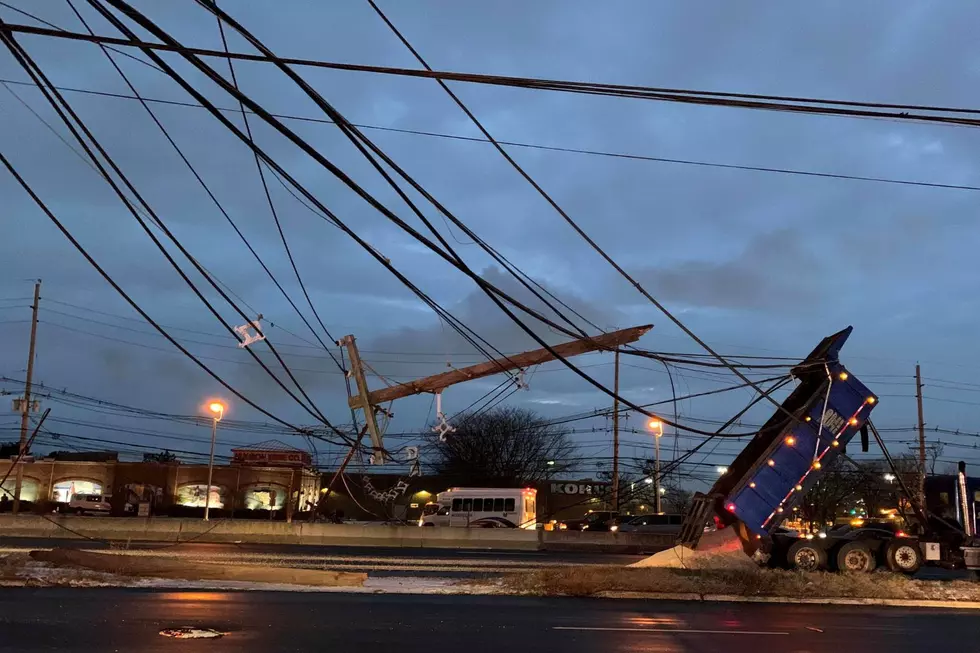 Oops! NJ Route 3 closed after dump truck drags down utility lines