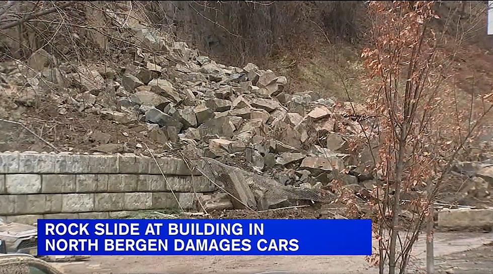 Rockslide crushes luxury cars in North Bergen, NJ parking lot