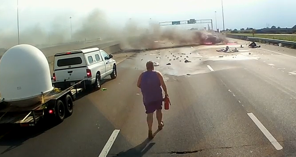 Hero Truck Driver Saves Family From Fiery Crash [VIDEO]