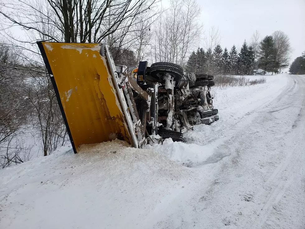 Snow Plow Overturns While Clearing Roads After Winter Storm Harper