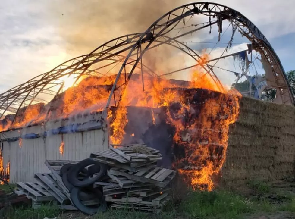 Spontaneous Combustion of Hay Destroys Barn in Eaton