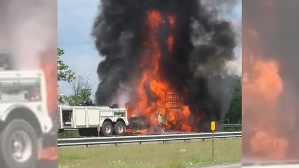 Watch Vehicle Explode and Burst Into Flames on the New York State Thruway