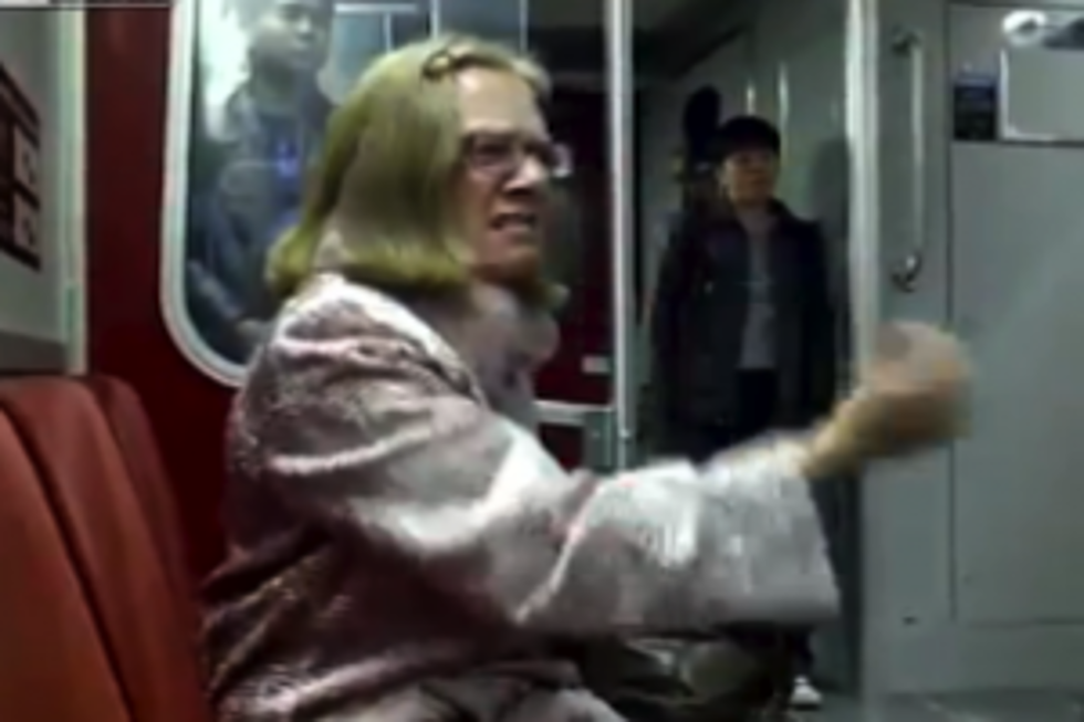 Watch This Old Lady on the Subway Go Bonkers For No Reason [VIDEO]