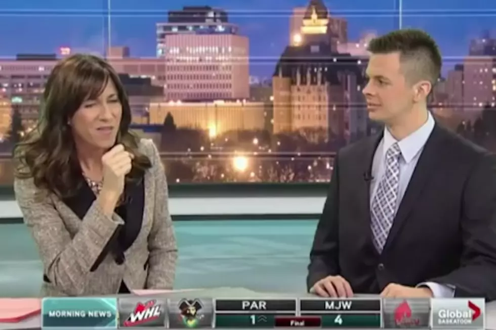 Female News Anchor Doesn&#8217;t Know What the Gesture She&#8217;s Making With Her Hand and Mouth Really Means