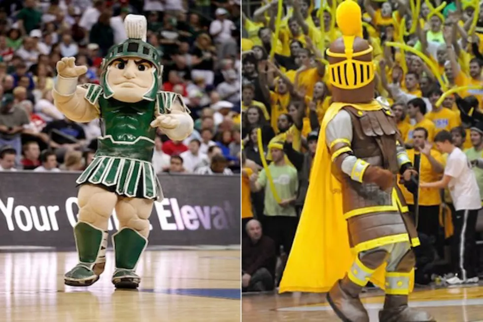 ‘Sparty’ of Michigan State vs. ‘The Crusader’ of Valparaiso — March Mascot Madness