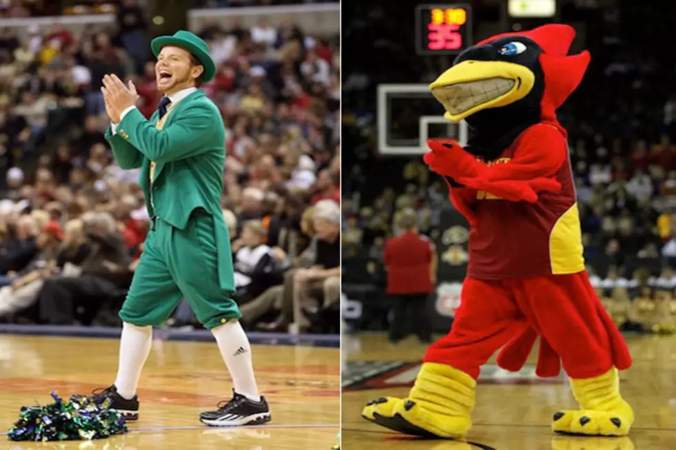 &#8216;The Leprechaun&#8217; of Notre Dame vs. &#8216;Cy the Cardinal&#8217; of Iowa State &#8212; March Mascot Madness