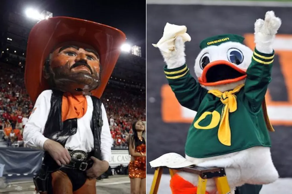 &#8216;Pistol Pete&#8217; of Oklahoma State vs. &#8216;Puddles&#8217; of Oregon &#8212; March Mascot Madness