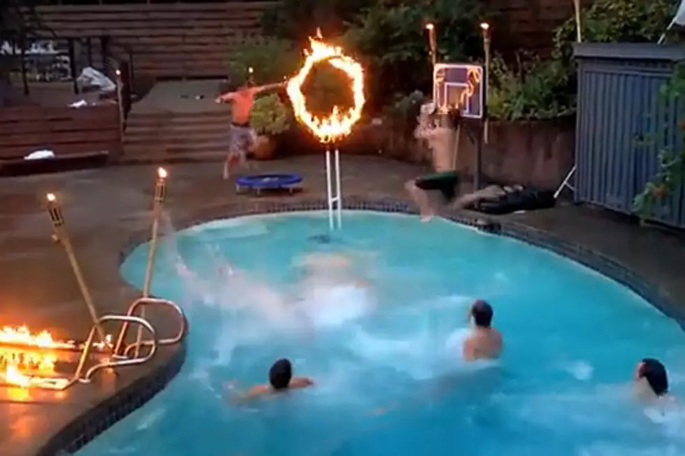 Crazy Pool Dunk Is Even Crazier With a Ring of Fire